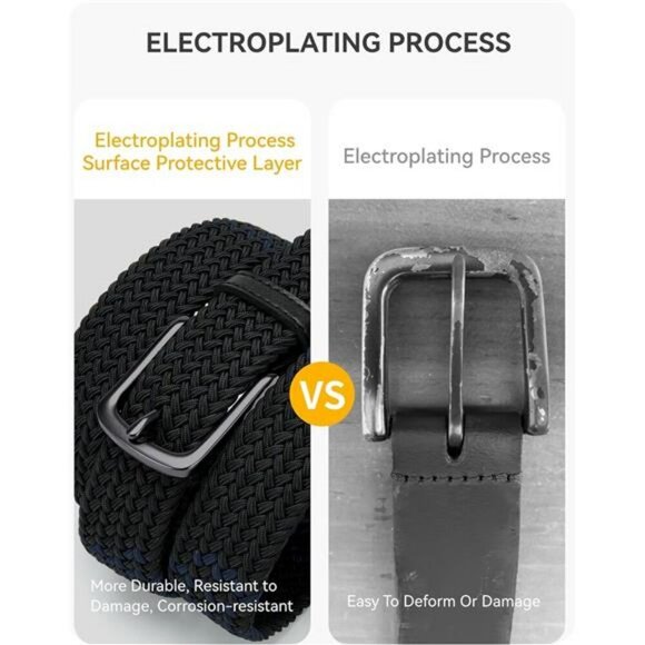 CHAOREN Mens Braided Stretch Belt Golf Casual Belt for Jeans Shorts Pants - Picture 5 of 7